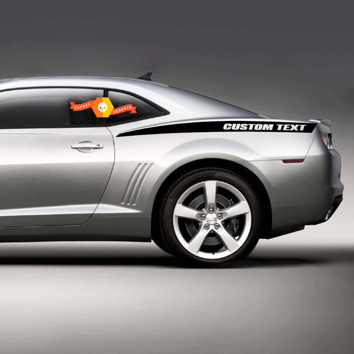 Adesivo Striscia Laterale Posteriore con Testo Personalizzato per Chevrolet Camaro 2010-2024