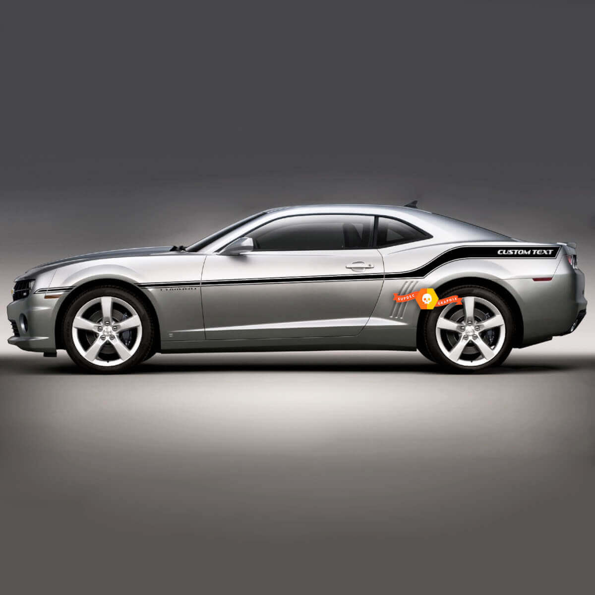 Strisce laterali complete con testo personalizzato per Chevrolet Camaro Racing Sport
