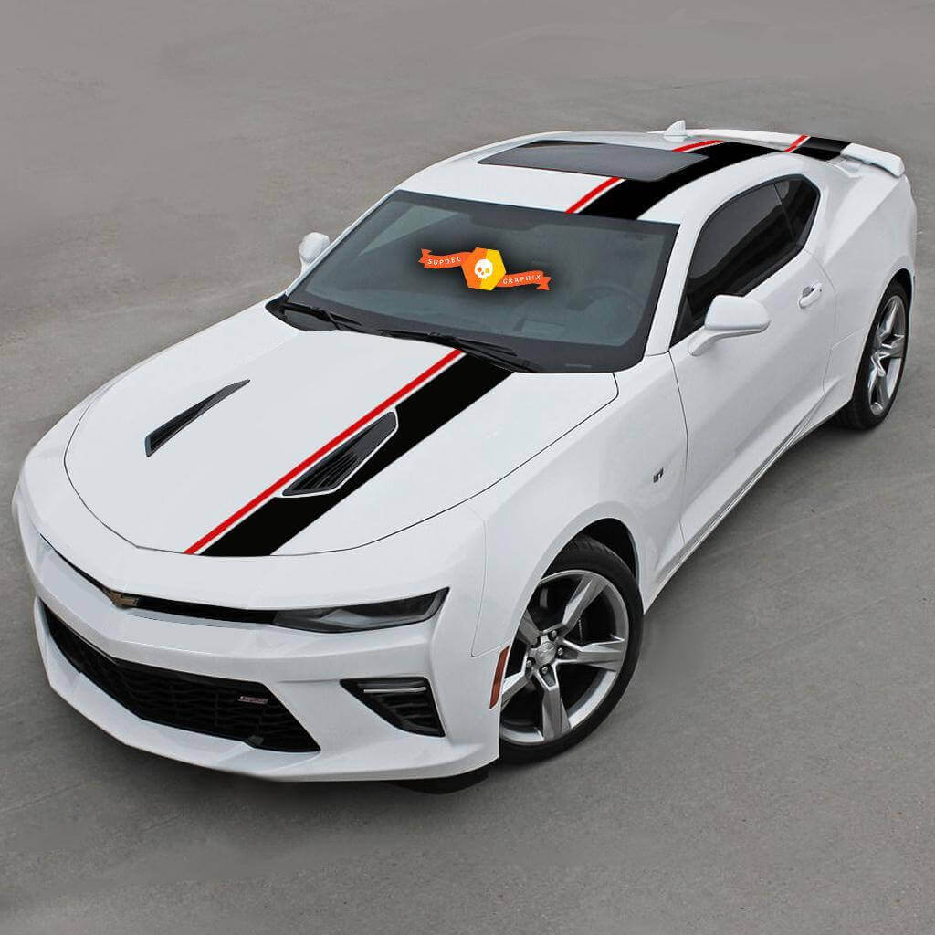 Adesivo in Vinile Doppia Striscia Laterale Superiore per Chevrolet Camaro 2016-2018