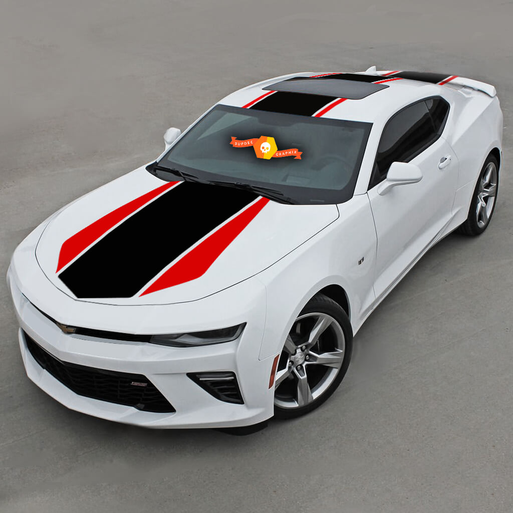 Kit completo Strisce grafiche Cofano, Tetto e Parte posteriore adatte per Chevrolet Camaro

