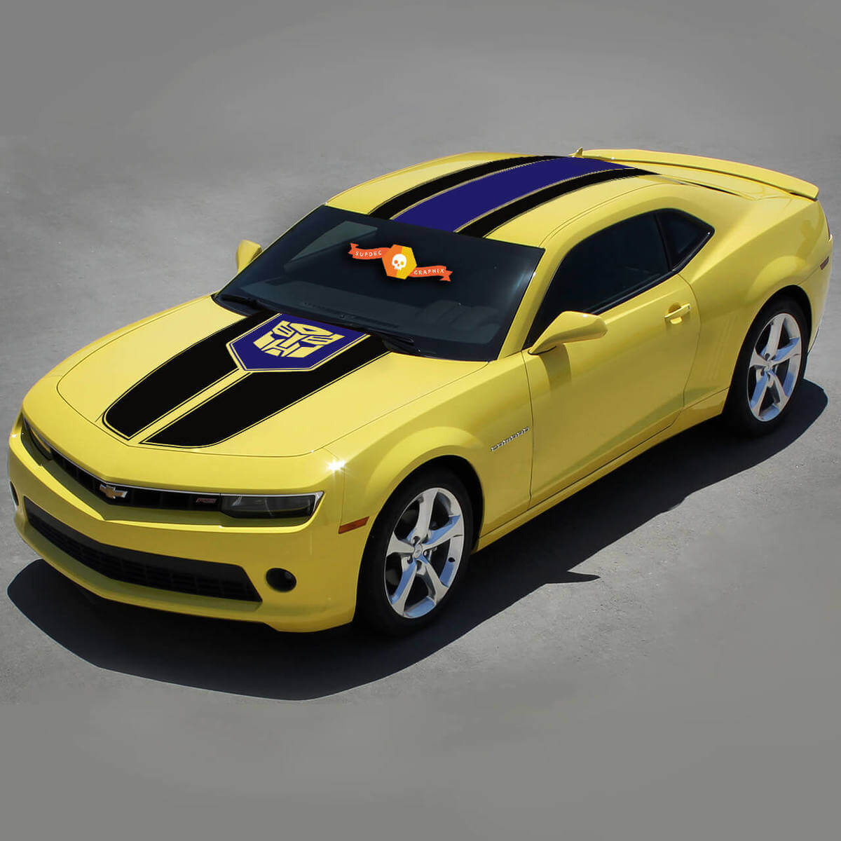 CHEVROLET CAMARO 2010-2015 MULTI-COLOR RACING STRISCE in stile trasformatore
