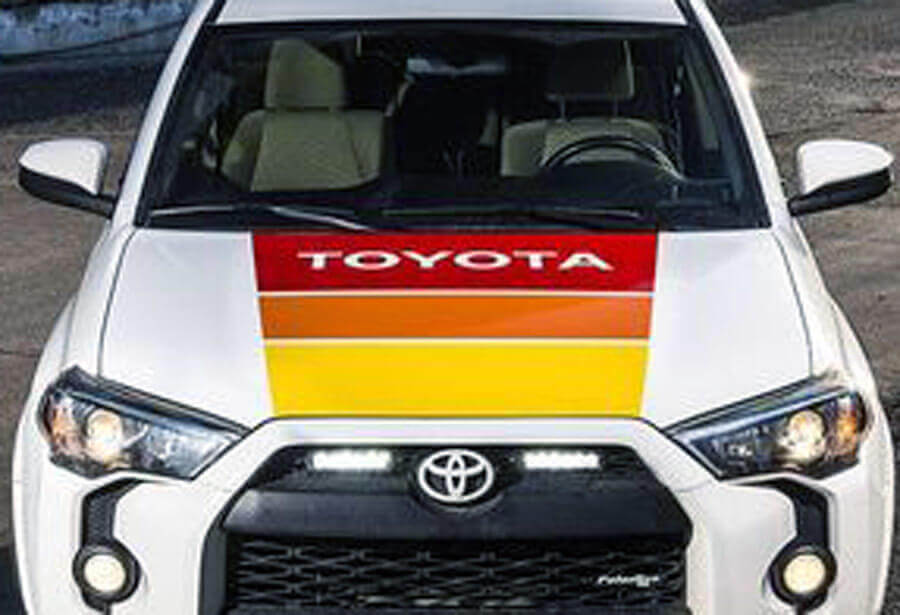 Adesivo in Vinile con Strisce Anni '80 per Cofano per Toyota Tundra Tacoma 4Runner