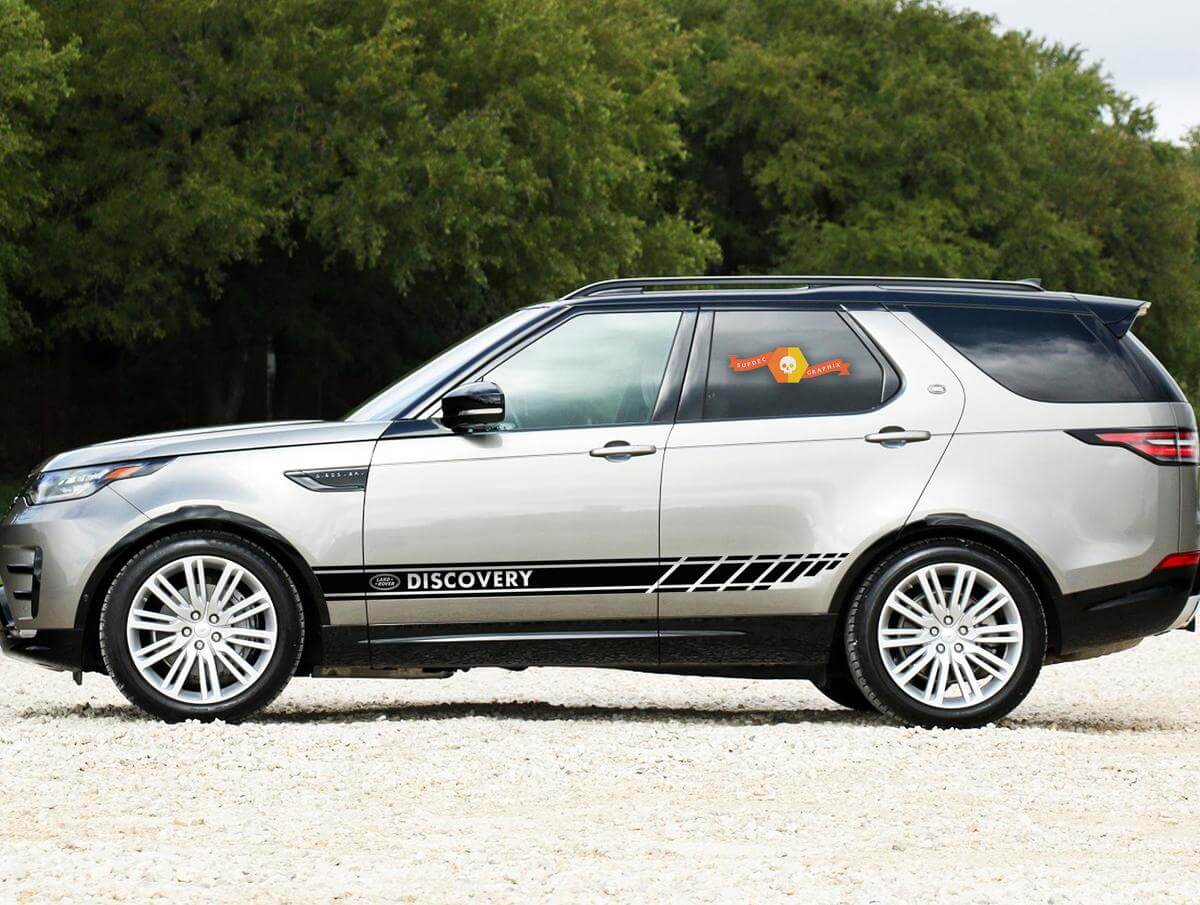 Kit di Adesivi in Vinile con Strisce Laterali e Logo Discovery per Land Rover Discovery