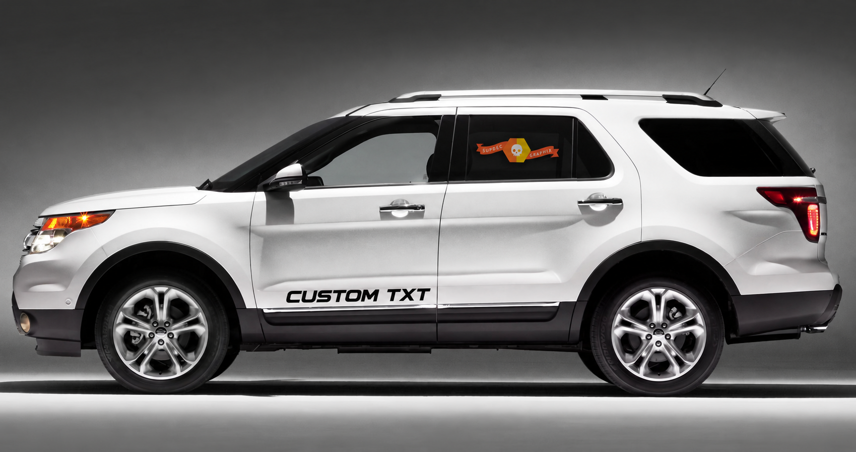 Adesivi in Vinile Personalizzati Coppia di Lettere per Minigonne Laterali per Ford Explorer 2010-2018