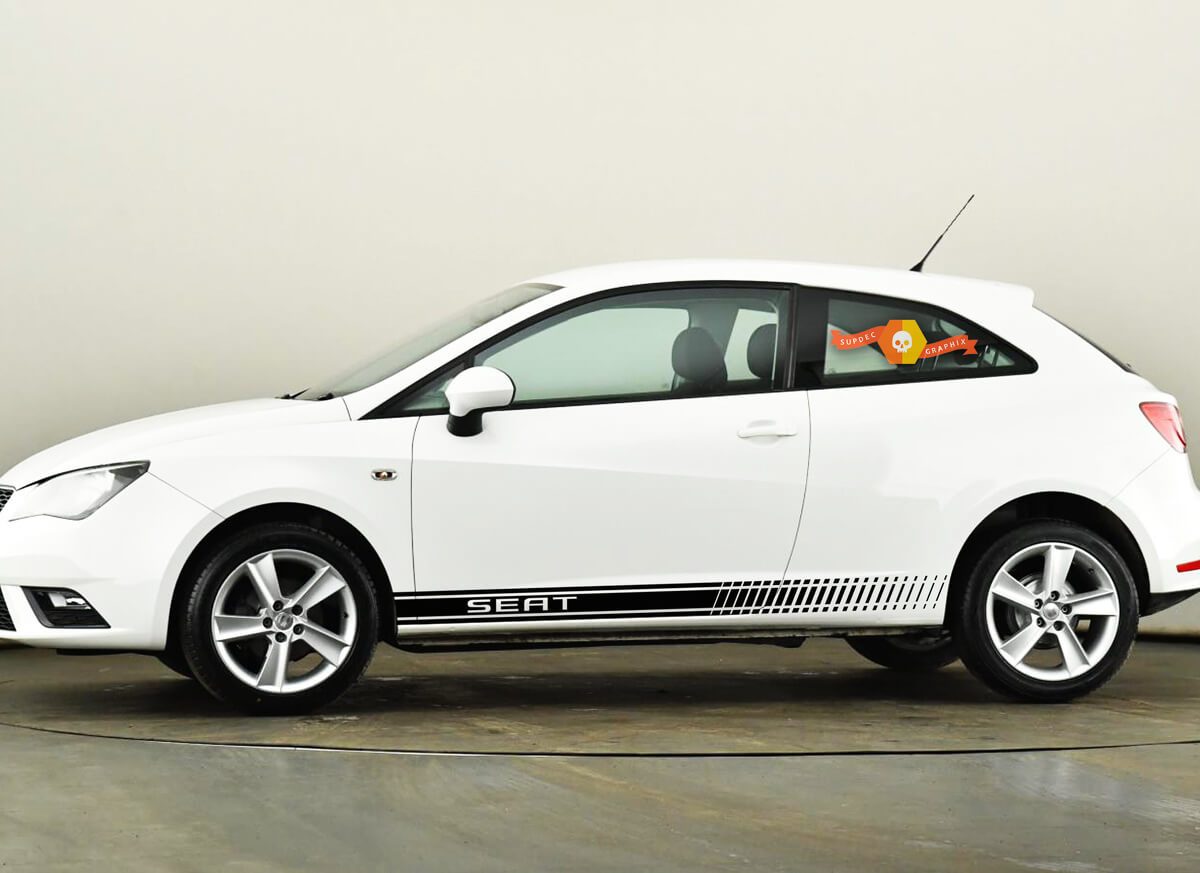 2X sedile strisce laterali vinile corpo decalcomania grafica ibiza leon altea arosa alhambra cordoba exeo inca toledo
