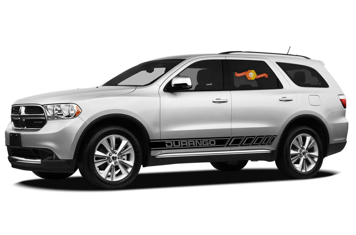 Kit di adesivi in vinile a strisce laterali con contorno marchiato per Dodge Durango