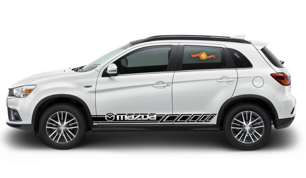 Kit Adesivi Fasce Laterali in Vinile con Logo Mazda per Mazda CX-3/7