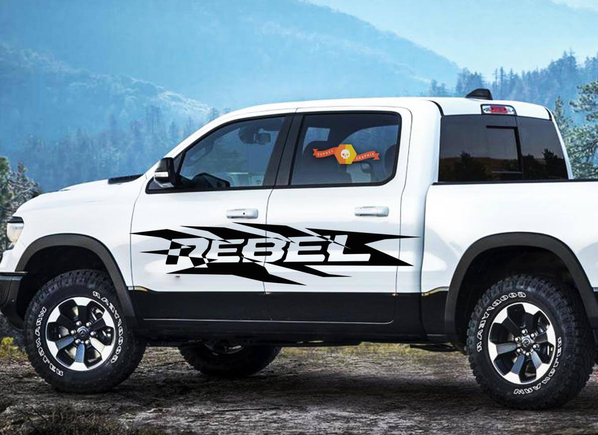 Kit Adesivi in Vinile Rebel Side per Dodge Ram 1500 2500 3500