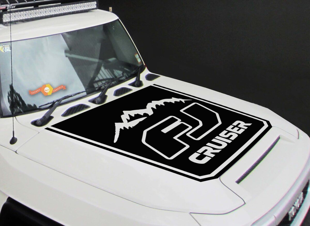 TOYOTA FJ CRUISER 1x Adesivo per decalcomanie in vinile con grafica a strisce sul cappuccio di alta qualità
