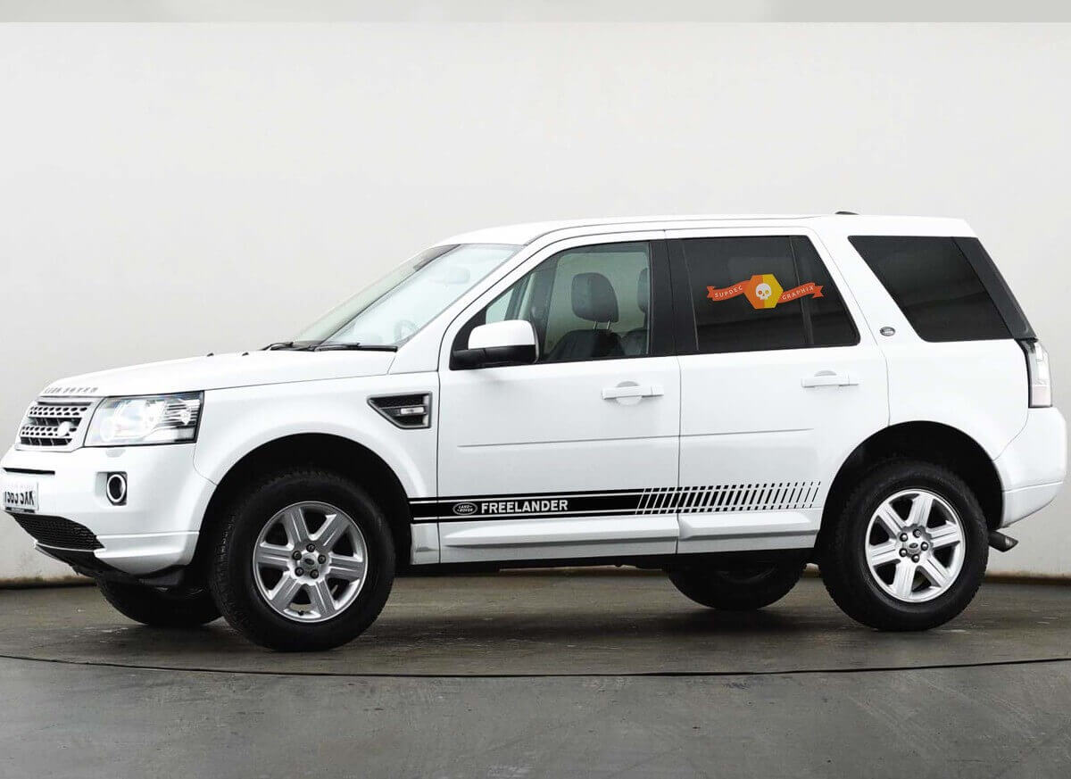 Kit adesivi in vinile con strisce lampeggianti e logo laterale per Land Rover Freelander