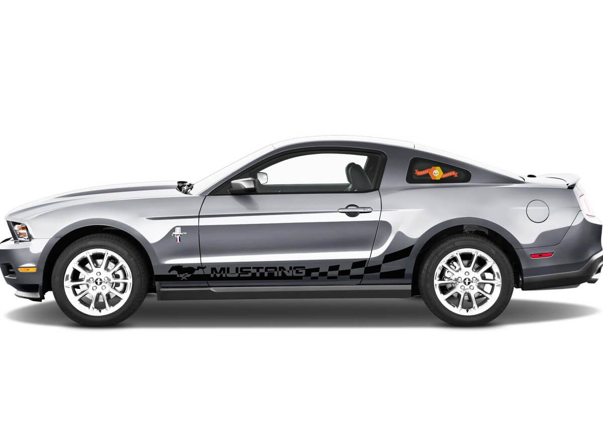 FORD MUSTANG 2 strisce laterali in vinile per carrozzeria grafica adesiva grafica di qualità premium
