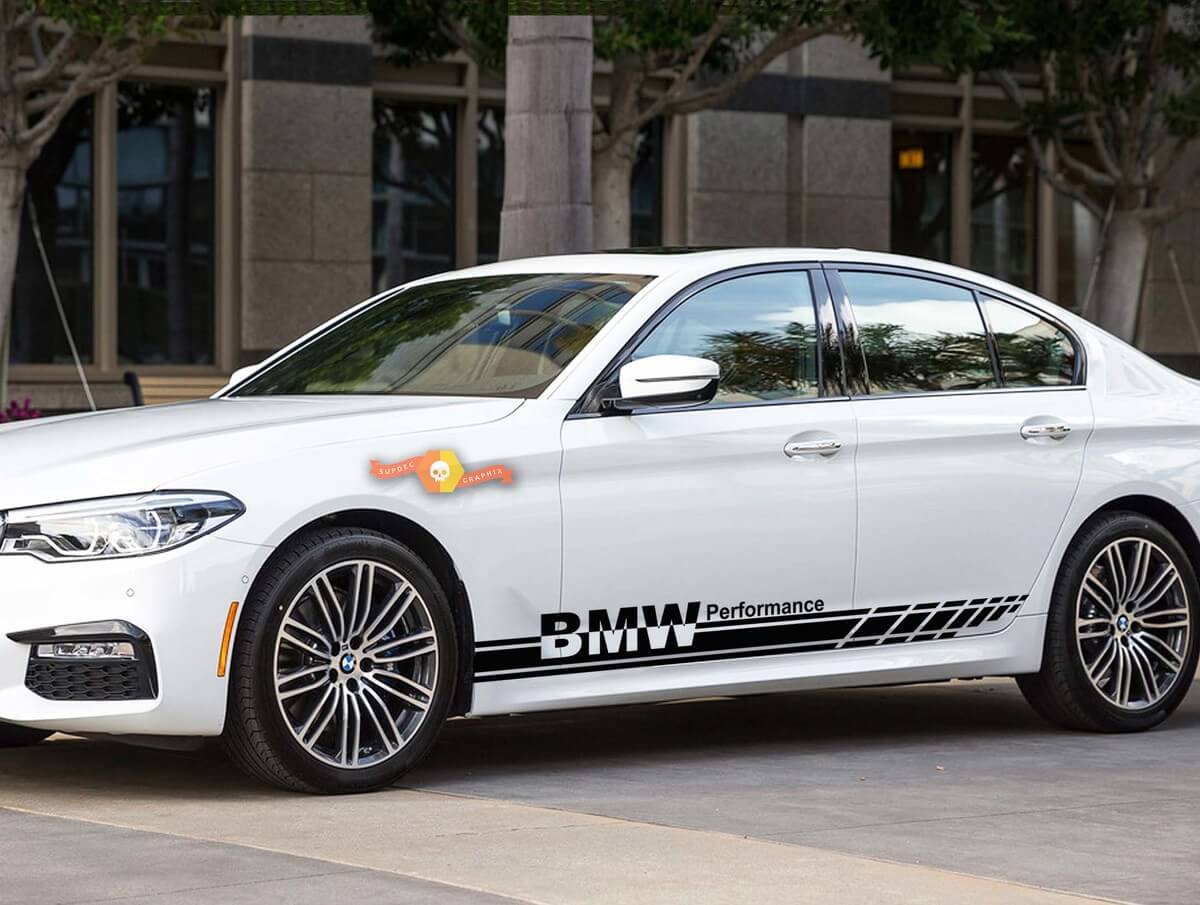 BMW Performance 2x Stripes laterali adesivi in ​​vinile BMW 1 3 5 7 Serie x4 x5 x6
