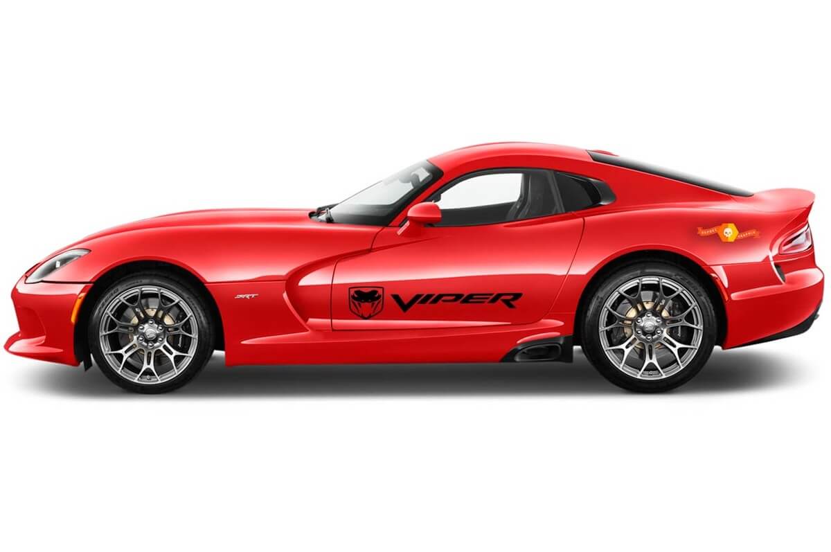 Dodge VIPER 2x strisce laterali decalcomanie in vinile di qualità grafica adesivi da corsa logo
