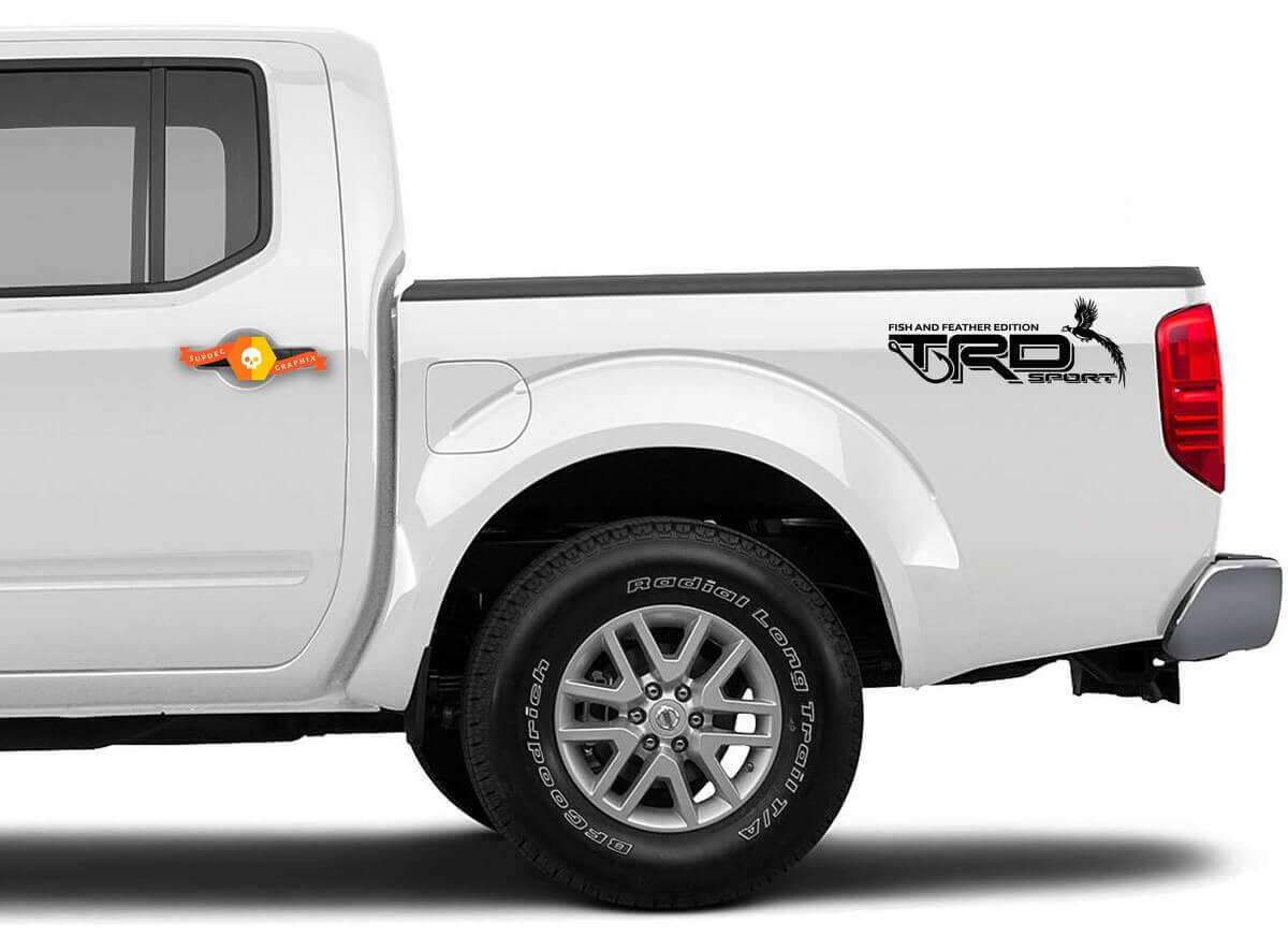 Set di adesivi vinilici TRD Sport Fish & Feather per comodino Toyota Tacoma Tundra