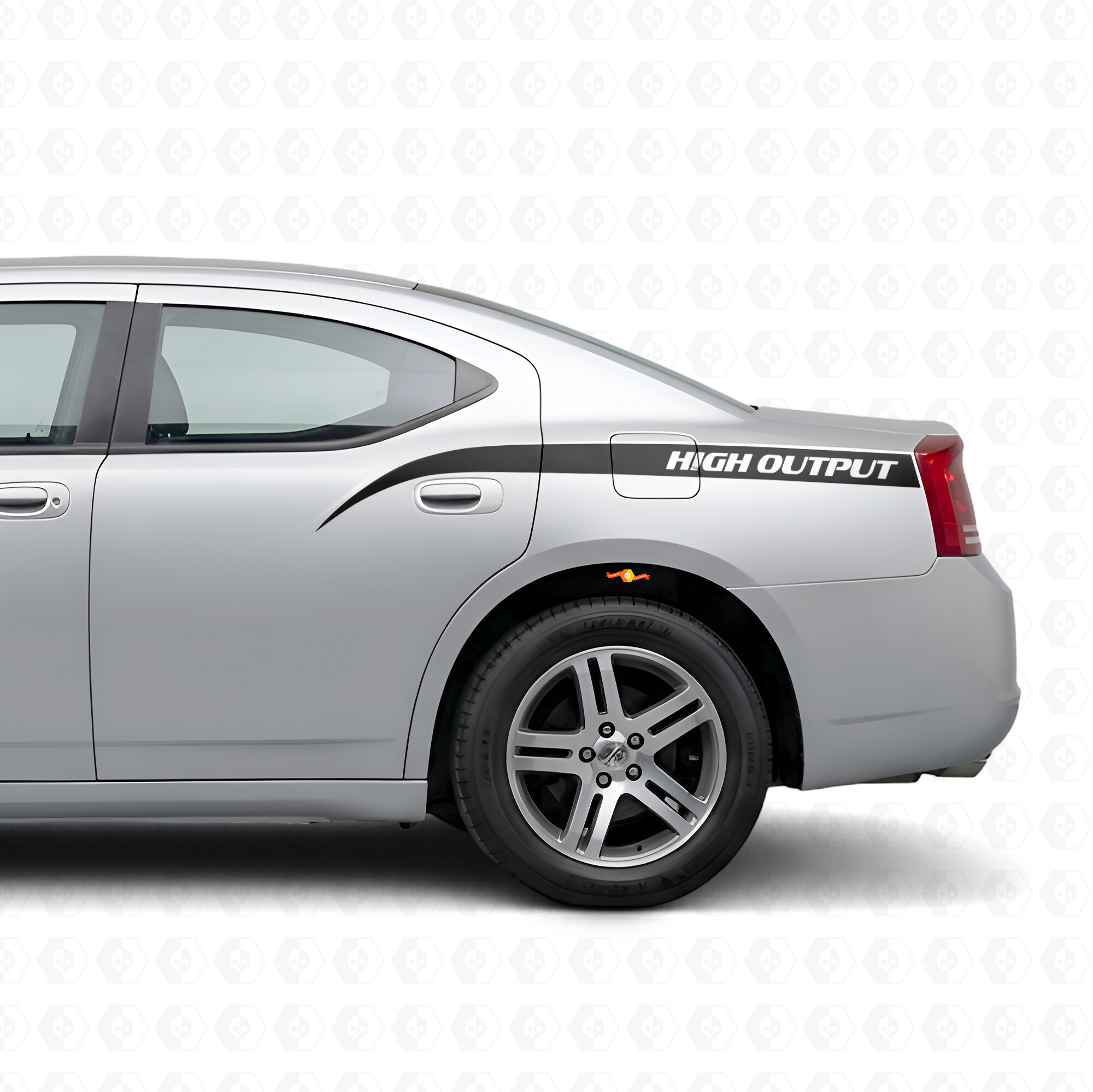 Adesivo in Vinile con Strisce Curve ad Alta Potenza per il Fianco del Dodge Charger 2006-2010