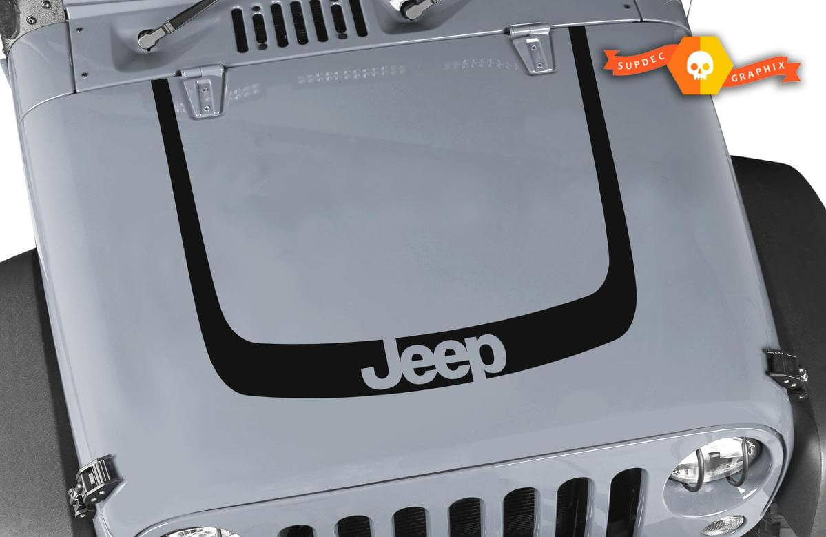 Kit Adesivo Vinilico a Striscia a Forma di U per Cofano Jeep Wrangler JL