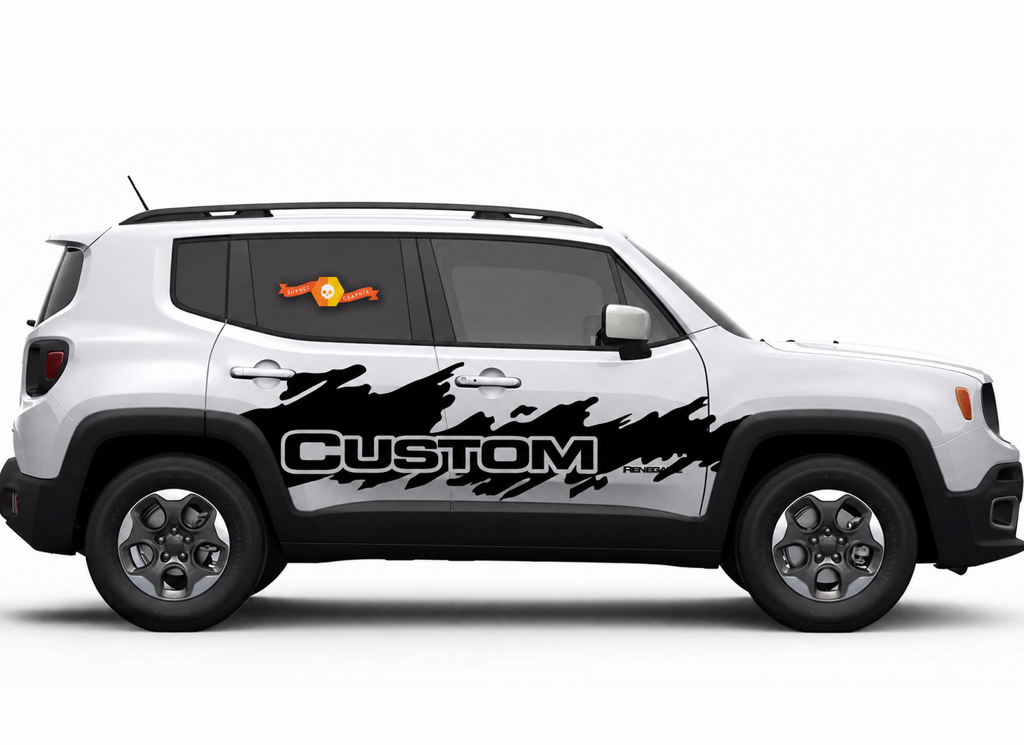 Adesivo in vinile laterale logo CUSTOM Splatter per Jeep Renegade