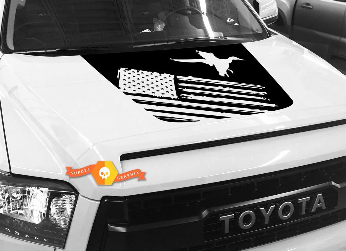 Adesivo in vinile con bandiera USA per cofano Toyota Tundra 2014-2018