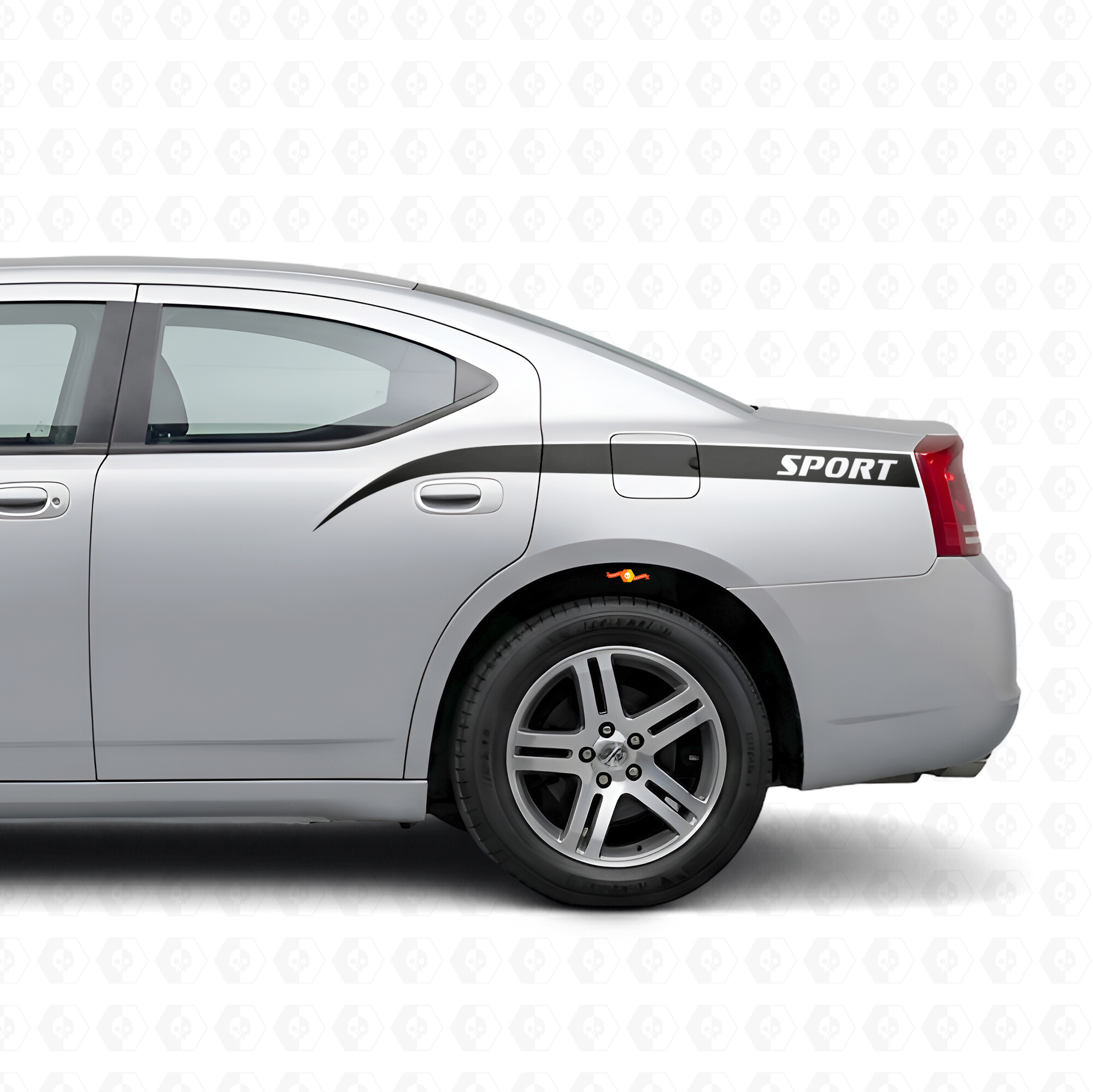 Adesivo in Vinile con Strisce Curve Sportive per Sponda Letto per Dodge Charger 2006-2010