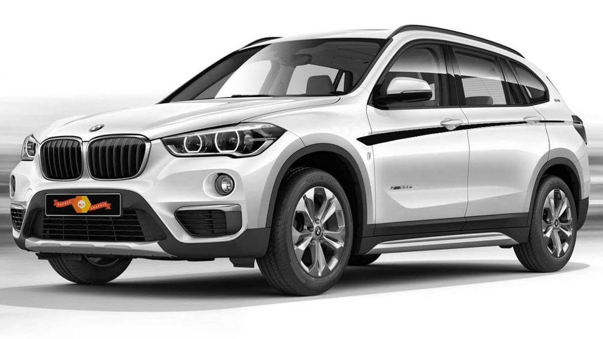 Kit di Adesivi in Vinile con Strisce Laterali Stile M Performance per BMW X1 F48