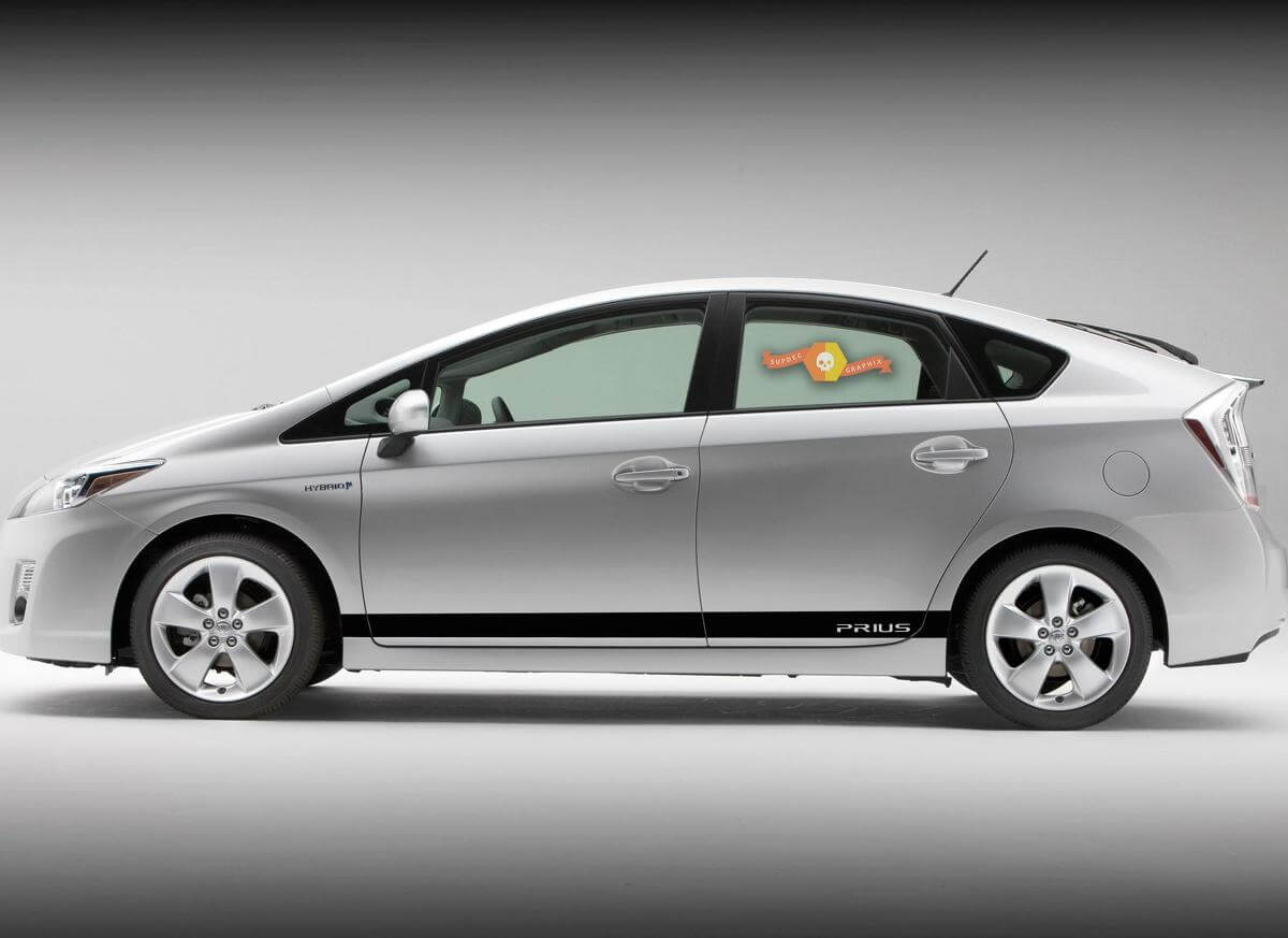 Adesivi in vinile a strisce laterali dritte per Toyota Prius XW30 2010-2015