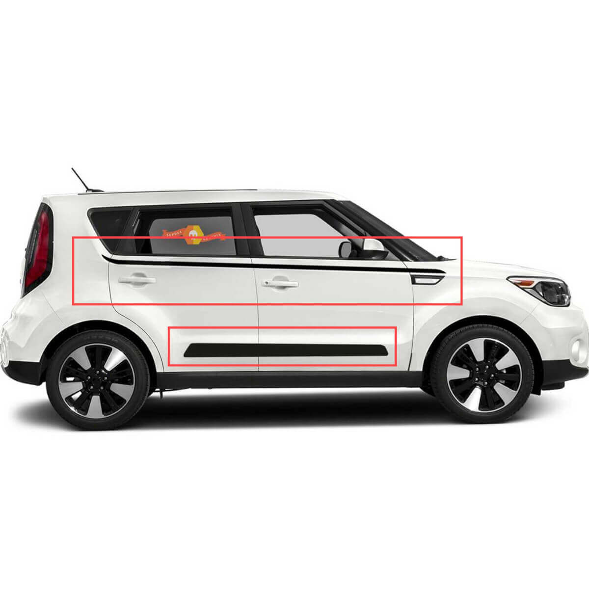 Grafica a strisce laterali e decalcomanie adesive laterali per porte per Kia Soul
