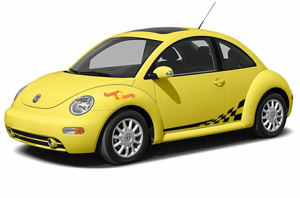Volkswagen New Beetle 1998-2011 Bandiera a scacchi Lato grafica Decalcomania PORSCHE Stile