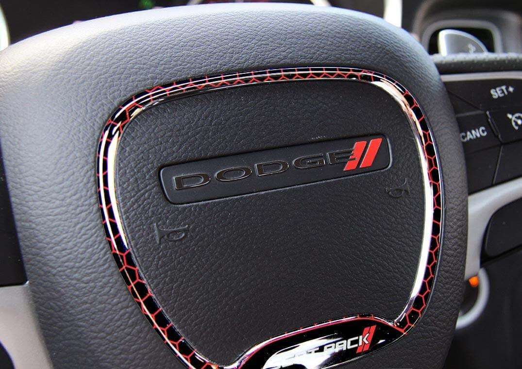Adesivo Incorniciatura Volante Scat Pack Bombato per Dodge Challenger o Charger
