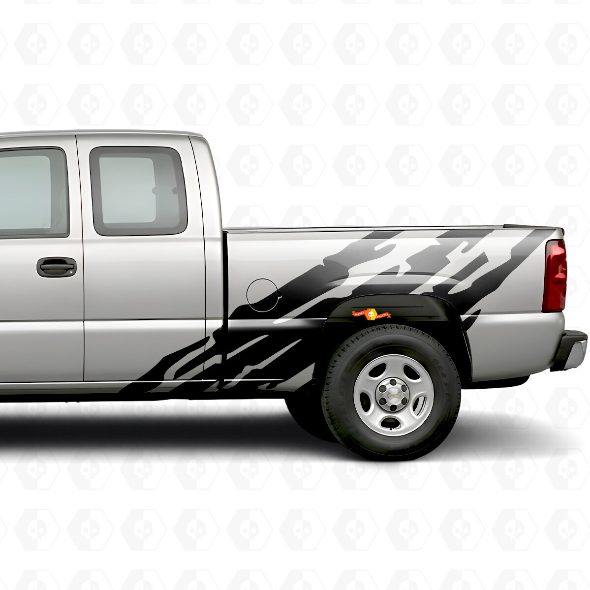 Strisce Viniliche Laterali Frastagliate per Chevrolet Silverado 1500 GMT800 1999-2007