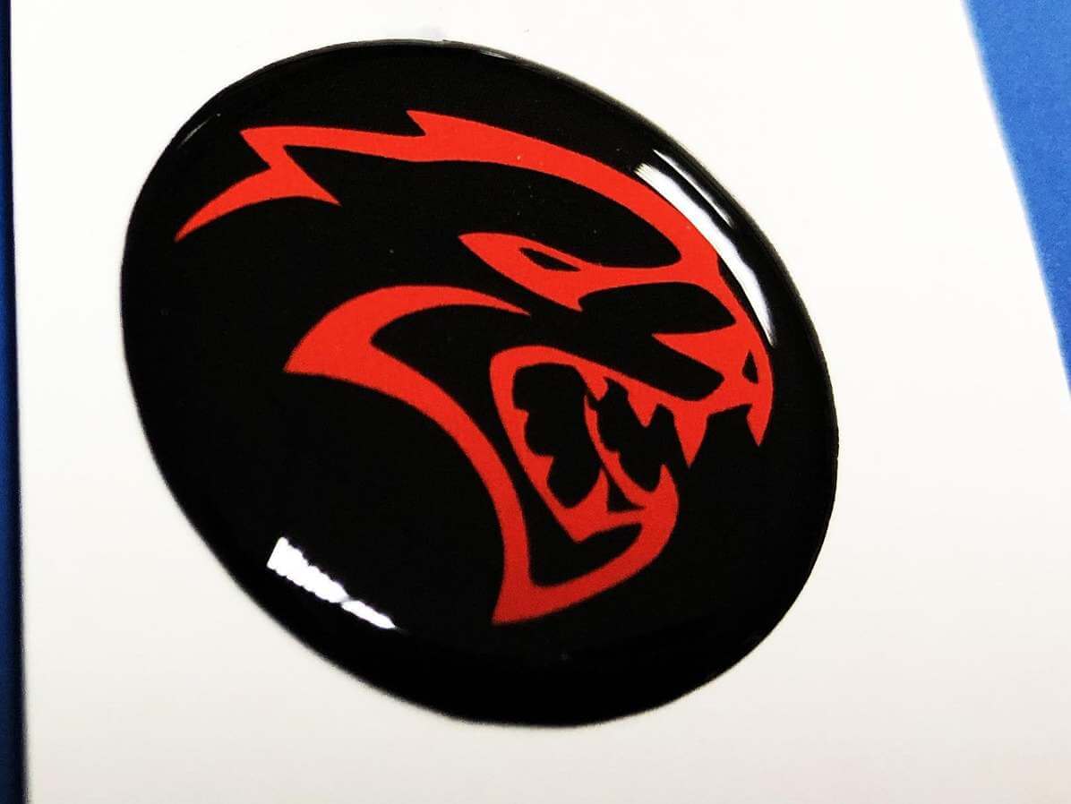 Adesivo Pulsante Start Stop 3D Rosso Stile Hellcat per Dodge Challenger Charger