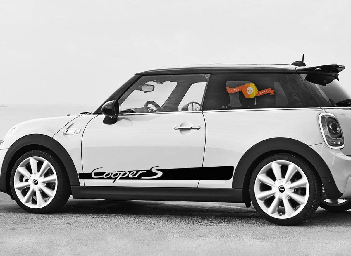 Adesivi in vinile con striscia laterale in stile Porsche per Mini Cooper S F56 2014-2018