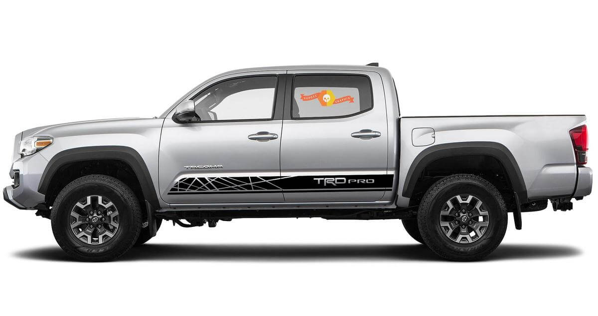 Kit adesivi in vinile a strisce laterali stile TRD Pro per Toyota Tacoma 2016