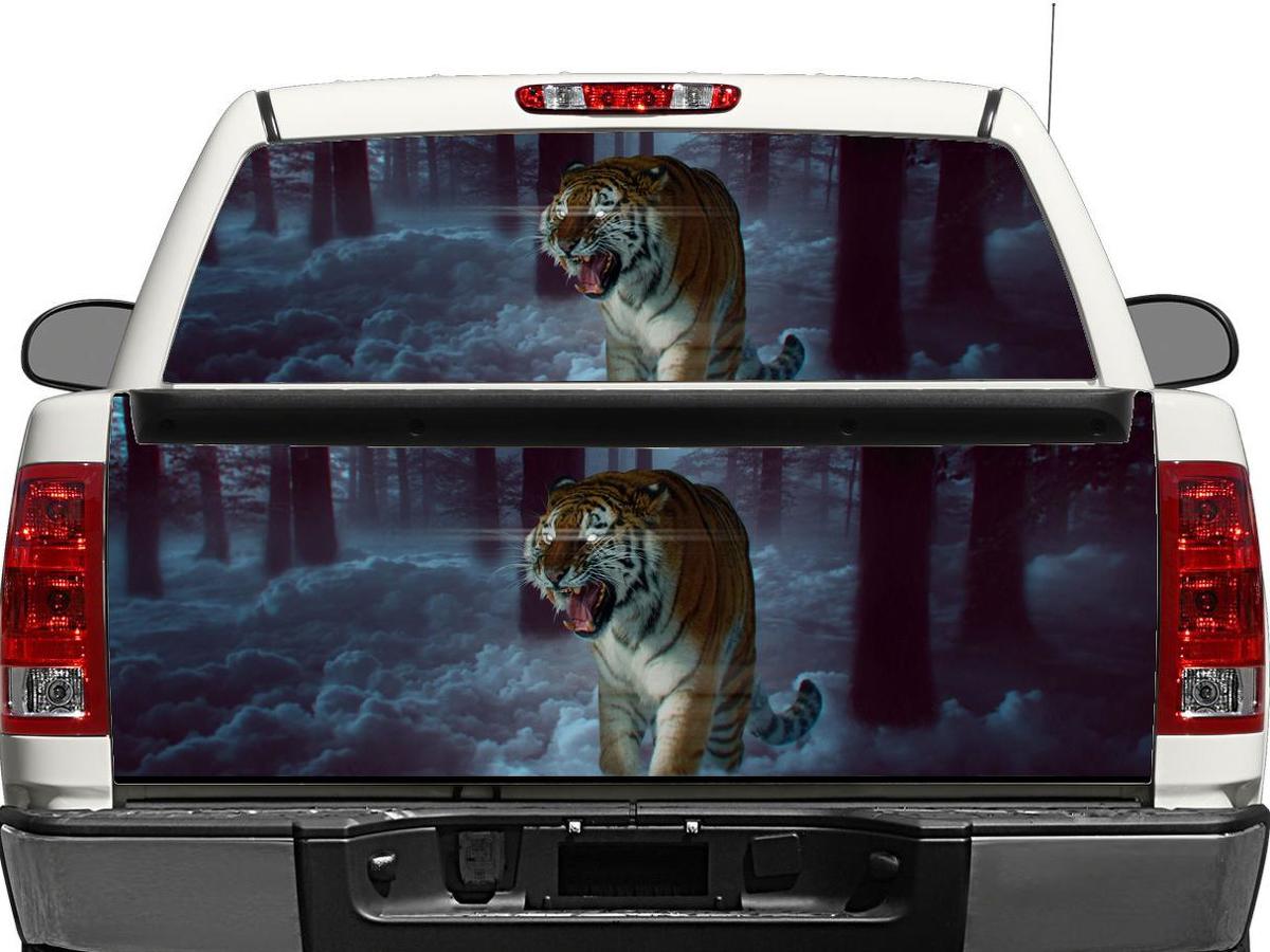 Tigre nella foresta lunare Lunotto posteriore O portellone posteriore Decal Sticker Pick-up Truck SUV Car
