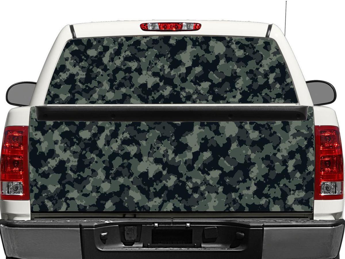 Adesivo in Vinile Stile Camouflage per Lunotto Posteriore o Portellone per Pick-up e SUV