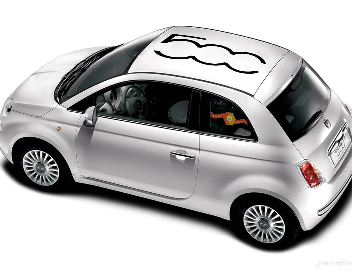 Fiat 500 Vinyl Racing 500 Logo Tetto Stripe Decal Sticker Vinyl Decal
