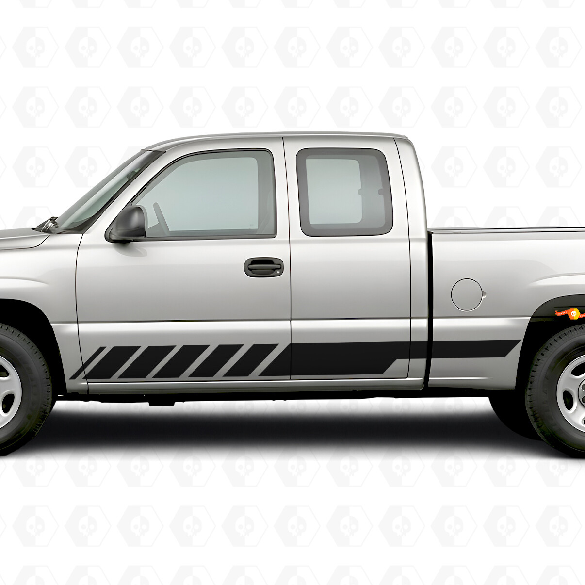 Strisce Viniliche Inclinate per Porte Racing e Battitacco per Chevrolet Silverado 1500 GMT800 1999-2007
