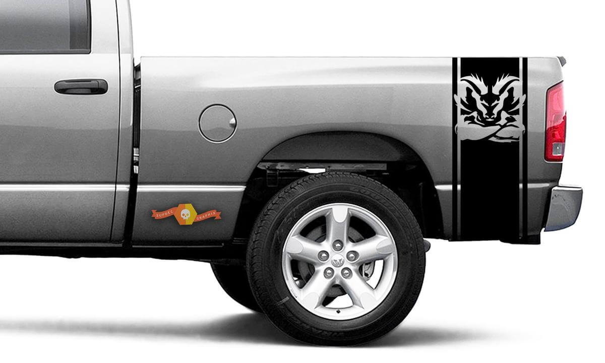 DODGE RAM 1500 2500 DECALCOMANIA DEL VINILE Stripe Plain Head Turbo Decal Sticker #106
