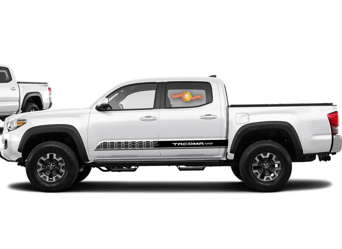 2X Toyota Tacoma 2016-2019 gonna laterale Decalcomanie in vinile grafica kit di adesivi rally
