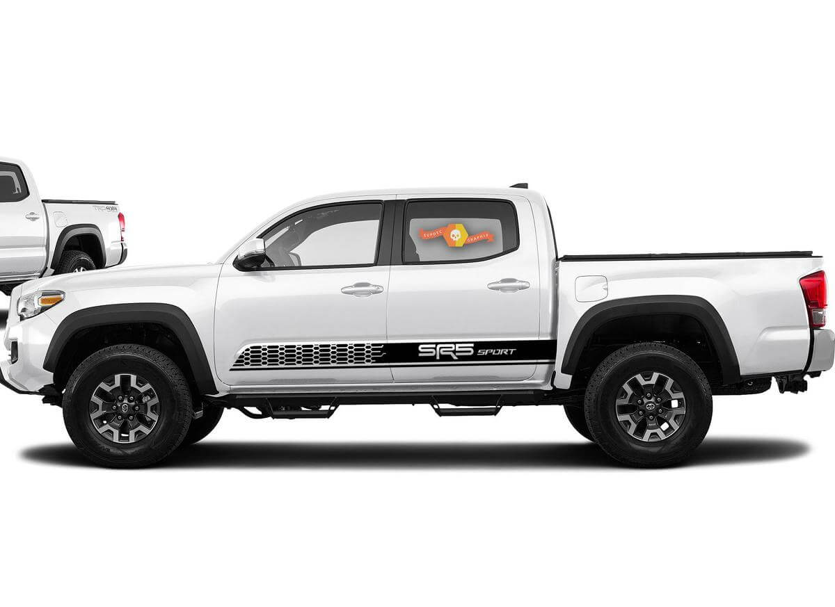 2X Toyota Tacoma TRD 4x4 Sport gonna laterale Decalcomanie in vinile adesivo grafico 2016-2019
