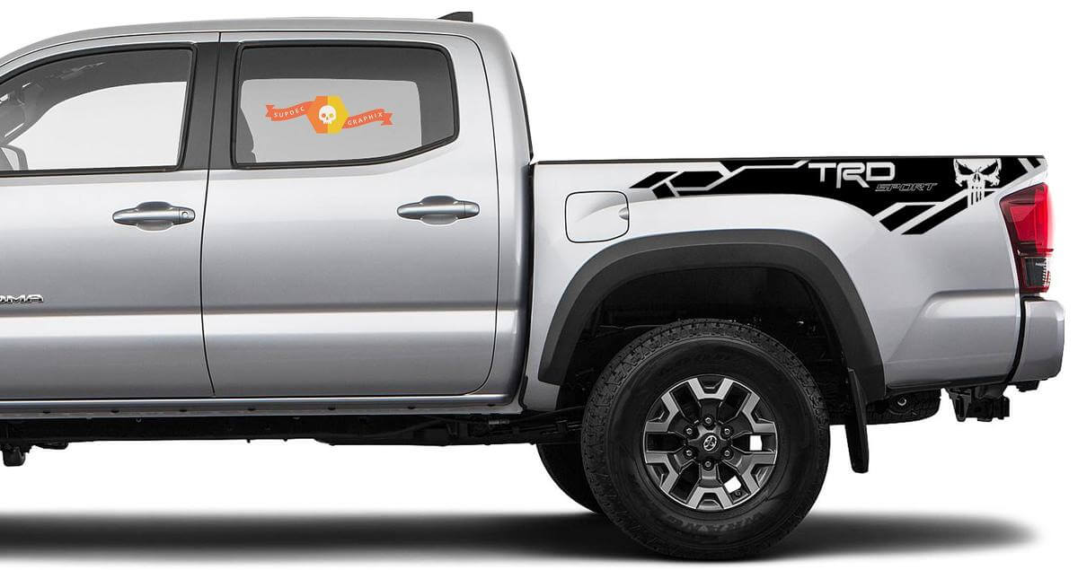 Kit di Adesivi in Vinile per Sponda Cassone TRD Sport Punisher per Toyota Tacoma 2016-2020