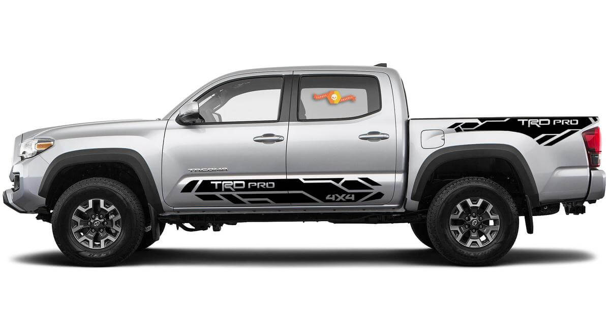 Kit Adesivi Laterali in Vinile Stile Techno TRD Pro 4x4 per Toyota Tacoma 2016-2020