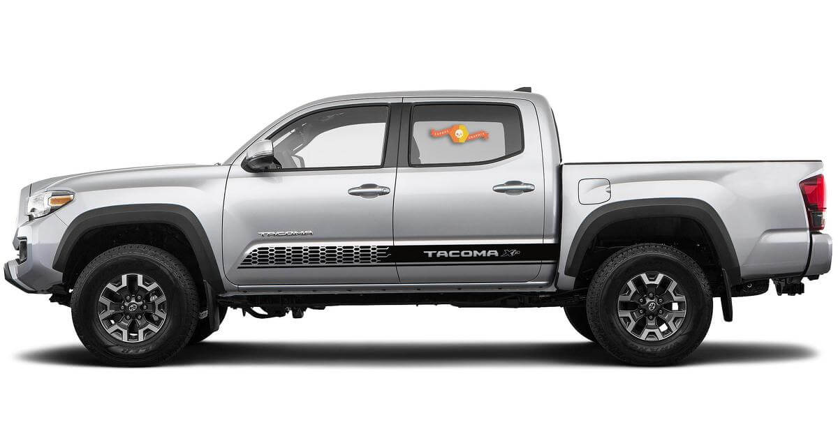 2X Toyota Tacoma 2016-2019 (X-P) lato decalcomanie in vinile kit adesivi grafica rally
