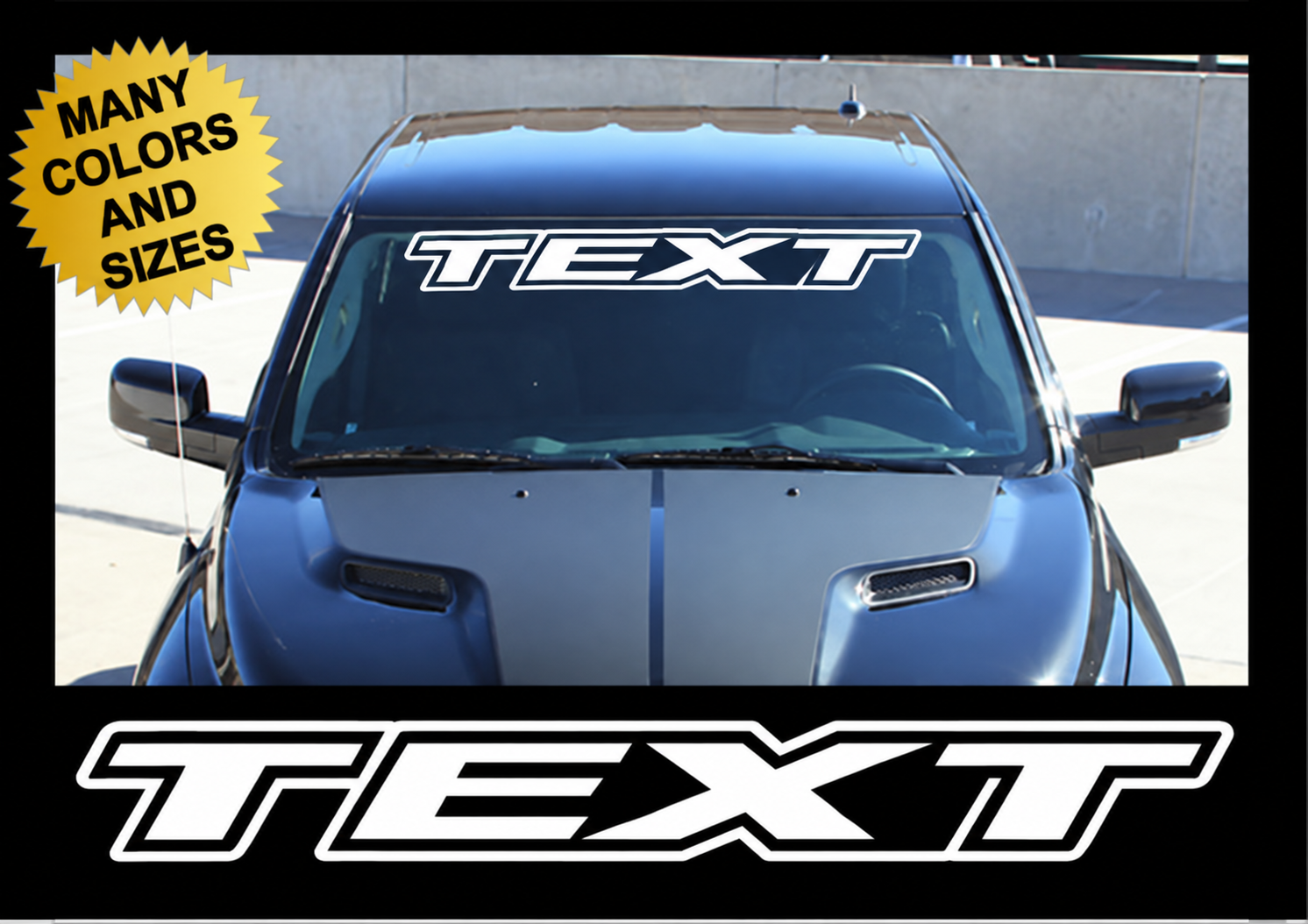 Adesivo in Vinile con Contorno Testo per Parabrezza Ford F-150 2015-2017