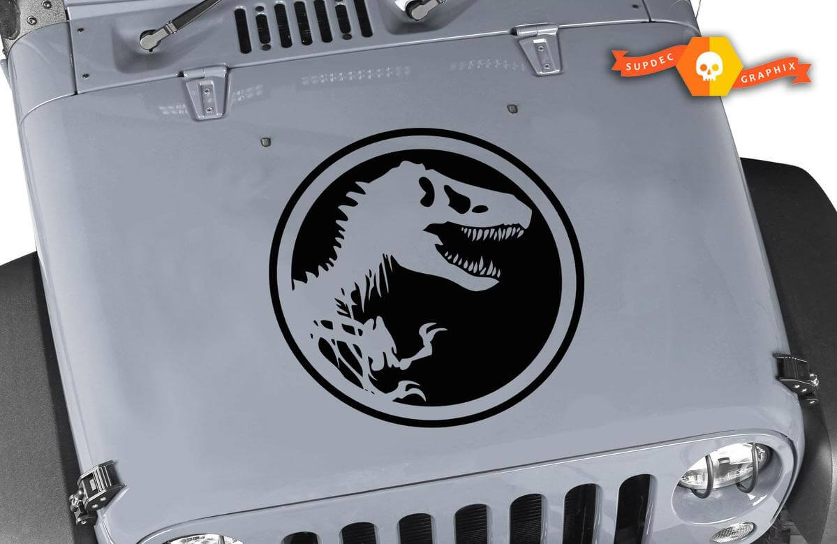 Decalcomania per cofano Jeep - Adesivo per cofano Jeep Jurassic Park da 20