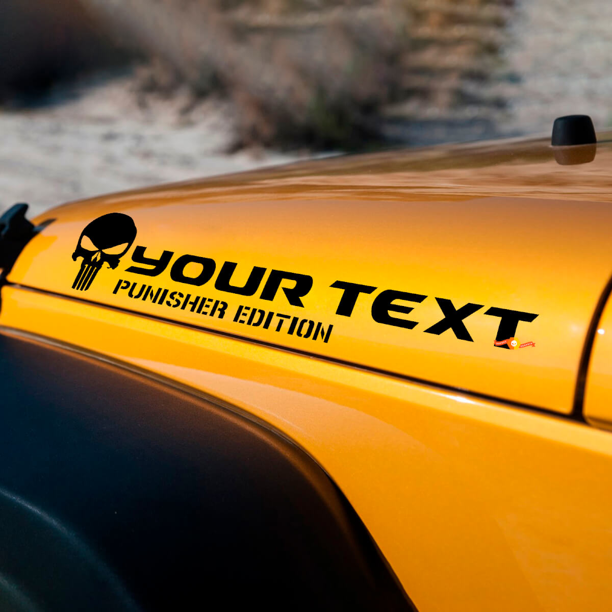 Adesivo in Vinile per Cofano Rubicon Punisher Edition per Jeep Wrangler