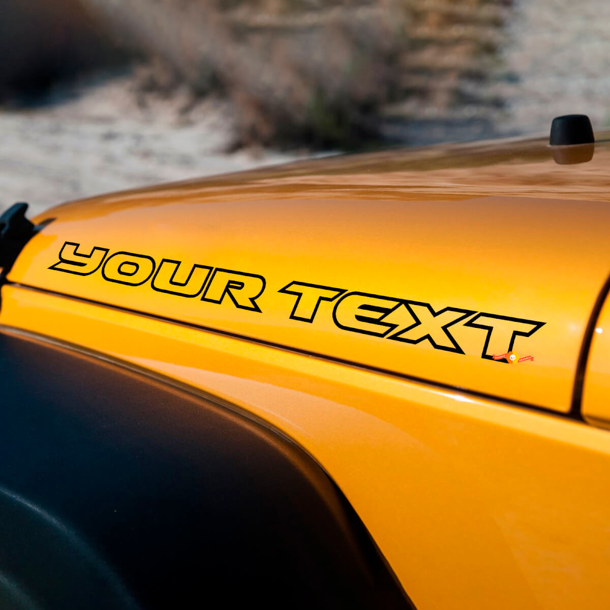 Adesivo in Vinile Testo Personalizzato Cofano per Jeep Wrangler Rubicon