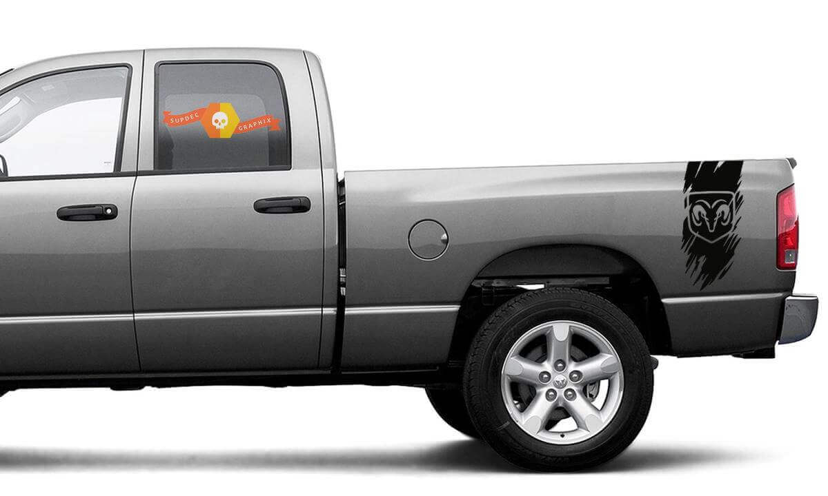 Adesivo in vinile con strisce laterali posteriori effetto usurato per Dodge Ram 1500 2500 3500