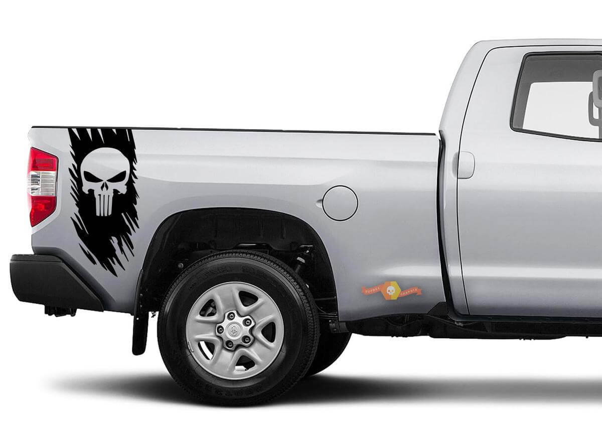 Adesivo Laterale in Vinile Teschio Punisher per Toyota Nissan Chevy Truck