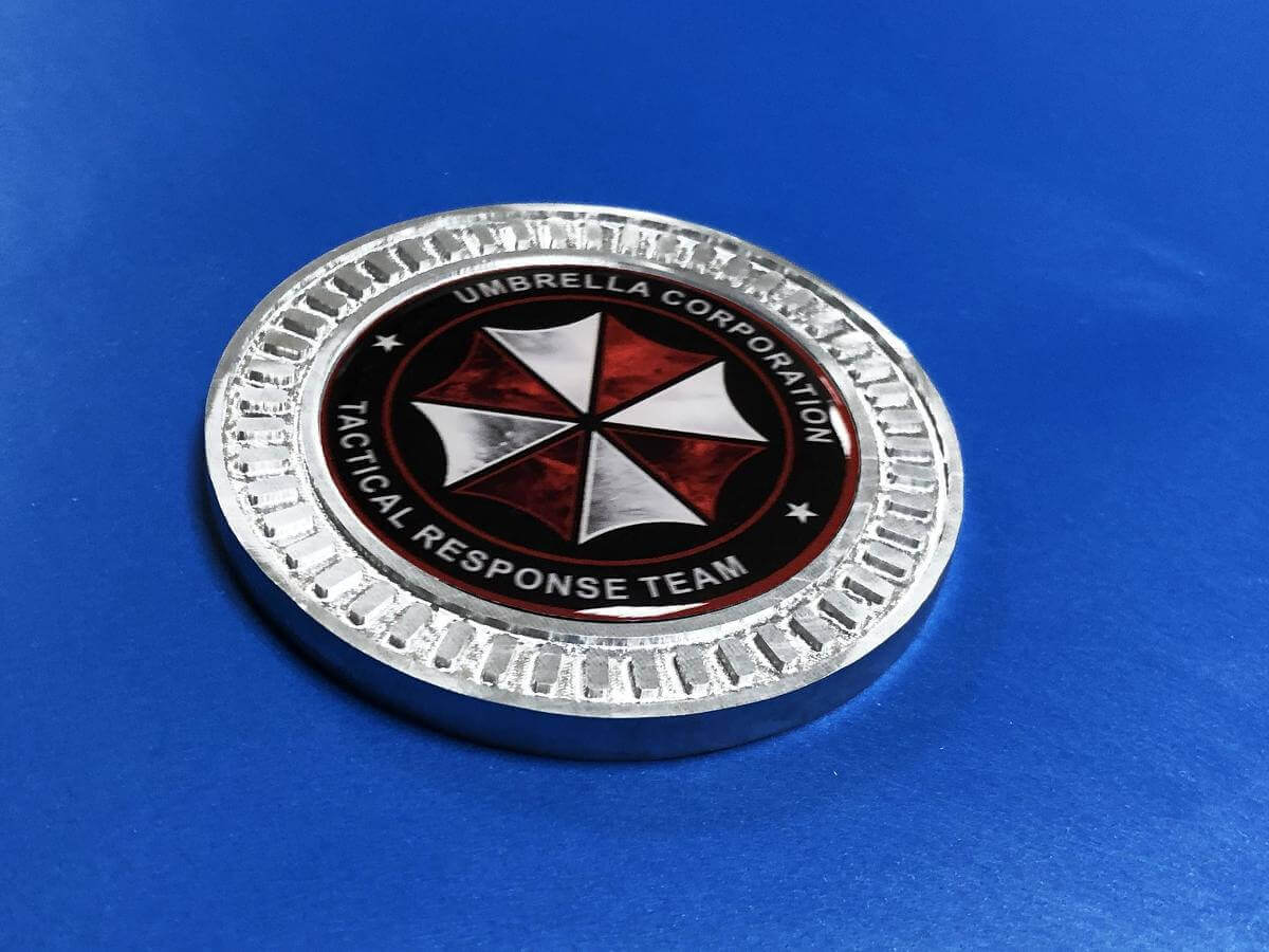 Distintivo Emblema 3D in Alluminio Team di Intervento Tattico Umbrella Corporation per Jeep Wrangler