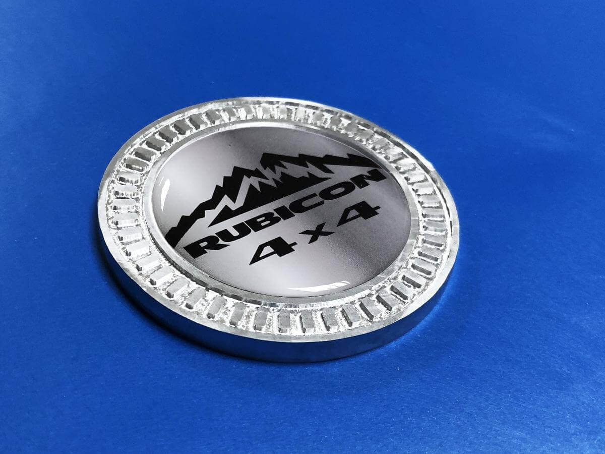 Mountains Rubicon 4x4 Emblema in Metallo Alluminio per Porta Letto Adesivo Vinilico per Jeep Wrangler